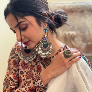 linen cotton saree with multicolor design