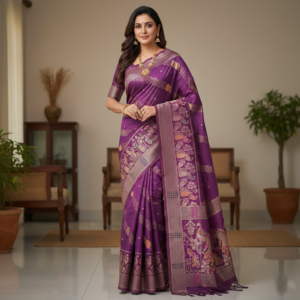 premium mayura with bold boarder elegance dola silk saree