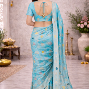 premium dola silk with lotus design in pallu