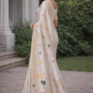 premium dola silk with lotus design in pallu