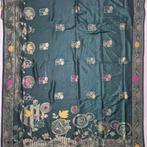 premium dola silk with lotus design in pallu