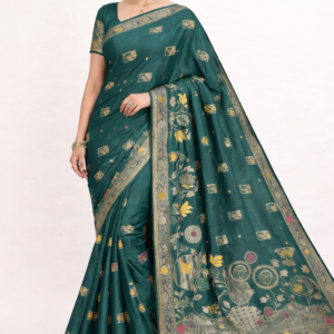 premium dola silk with lotus design in pallu