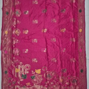 premium dola silk with lotus design in pallu