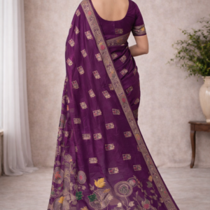 premium dola silk with lotus design in pallu