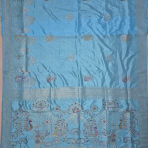 premium dola silk with peacock design in pallu