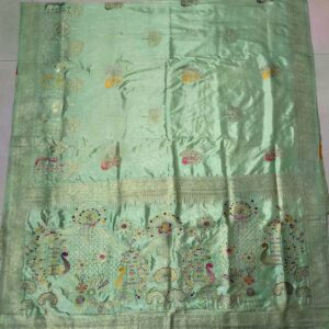 premium dola silk with peacock design in pallu