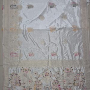 premium dola silk with peacock design in pallu