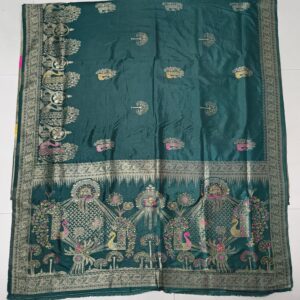 premium dola silk with peacock design in pallu