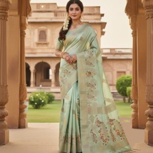 premium mayura with bold boarder elegance dola silk saree