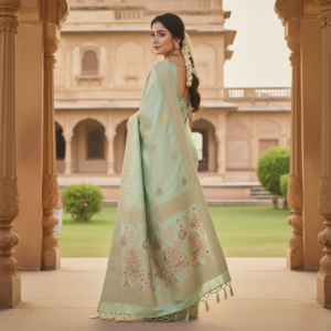 premium mayura with bold boarder elegance dola silk saree