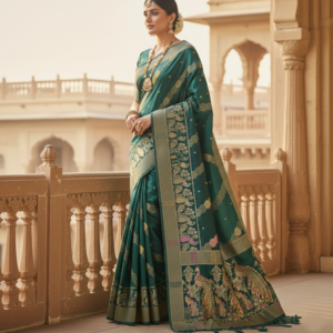 premium mayura with bold boarder elegance dola silk saree