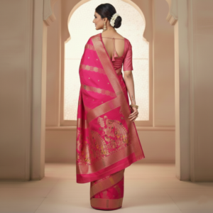 premium mayura with bold boarder elegance dola silk saree