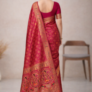 premium dola silk with gajraj & peacock design in pallu