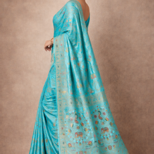 premium dola silk with gajraj & peacock design in pallu