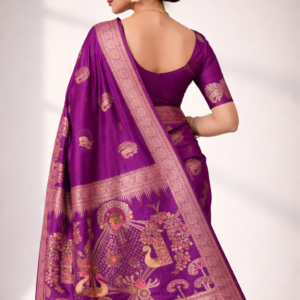 premium dola silk with peacock design in pallu