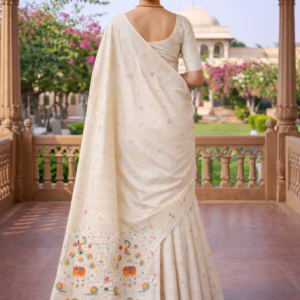 premium dola silk with gajraj & peacock design in pallu