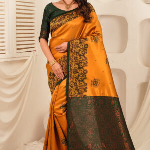 royal blue & silver jacquard designer saree with intricate woven border