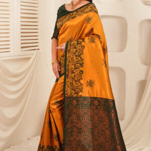 royal blue & silver jacquard designer saree with intricate woven border