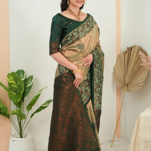 royal blue & silver jacquard designer saree with intricate woven border