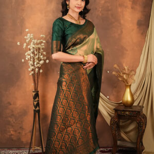 premium jacquard weave saree with contrast zari border
