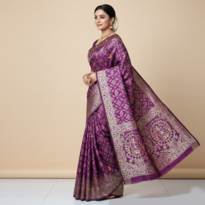 premium dola silk with gajraj & peacock design in pallu