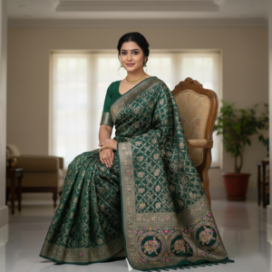 premium green dola silk saree