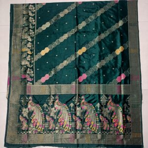 premium mayura with bold boarder elegance dola silk saree