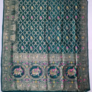 premium green dola silk saree