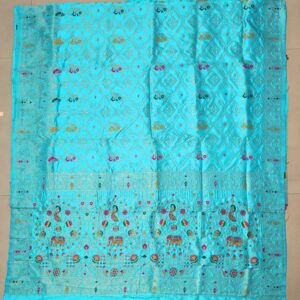 premium dola silk with gajraj & peacock design in pallu