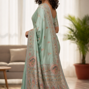 elegant kashmiri pashmina silk saree