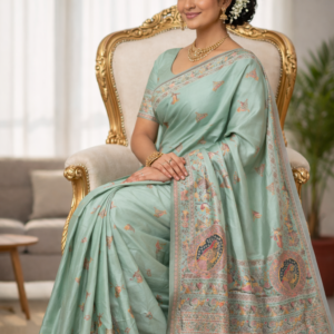 elegant kashmiri pashmina silk saree