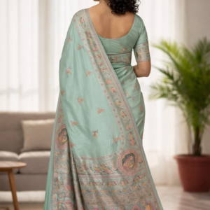 elegant kashmiri pashmina silk saree