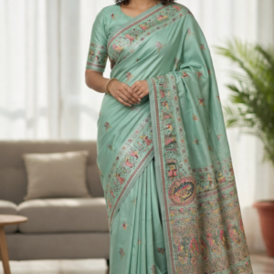 elegant kashmiri pashmina silk saree