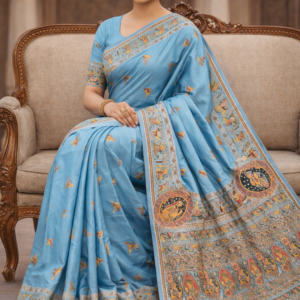elegant kashmiri pashmina silk saree