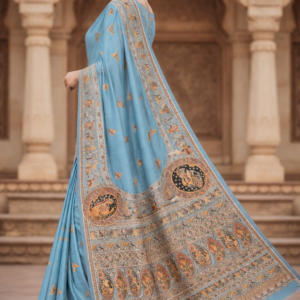 elegant kashmiri pashmina silk saree