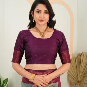 premium jacquard saree with meenakari work