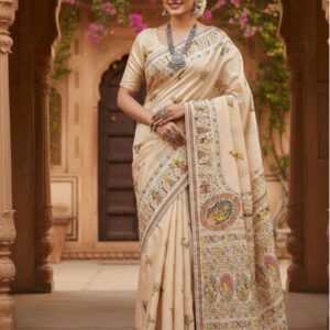 elegant kashmiri pashmina silk saree