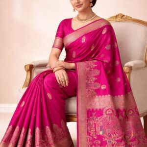 premium dola silk with peacock design in pallu