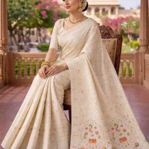 premium dola silk with gajraj with flower design in pallu