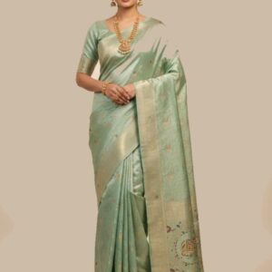 premium dola silk with gajraj design in pallu