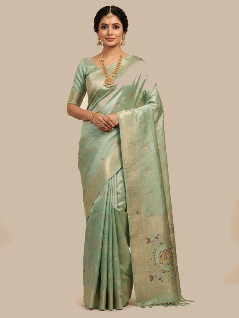 premium dola silk with gajraj design in pallu