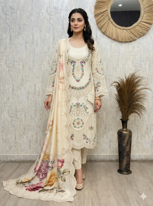 royal & elegance mul chanderi unstitched suit