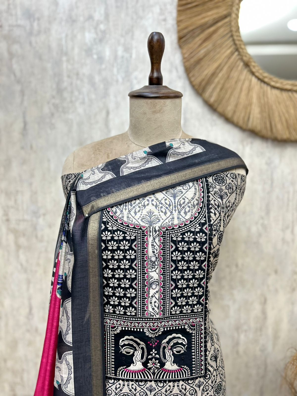 elegant maheshwari unstitched 3 piece suit set elegant maheshwari unstitched 3 piece suit set
