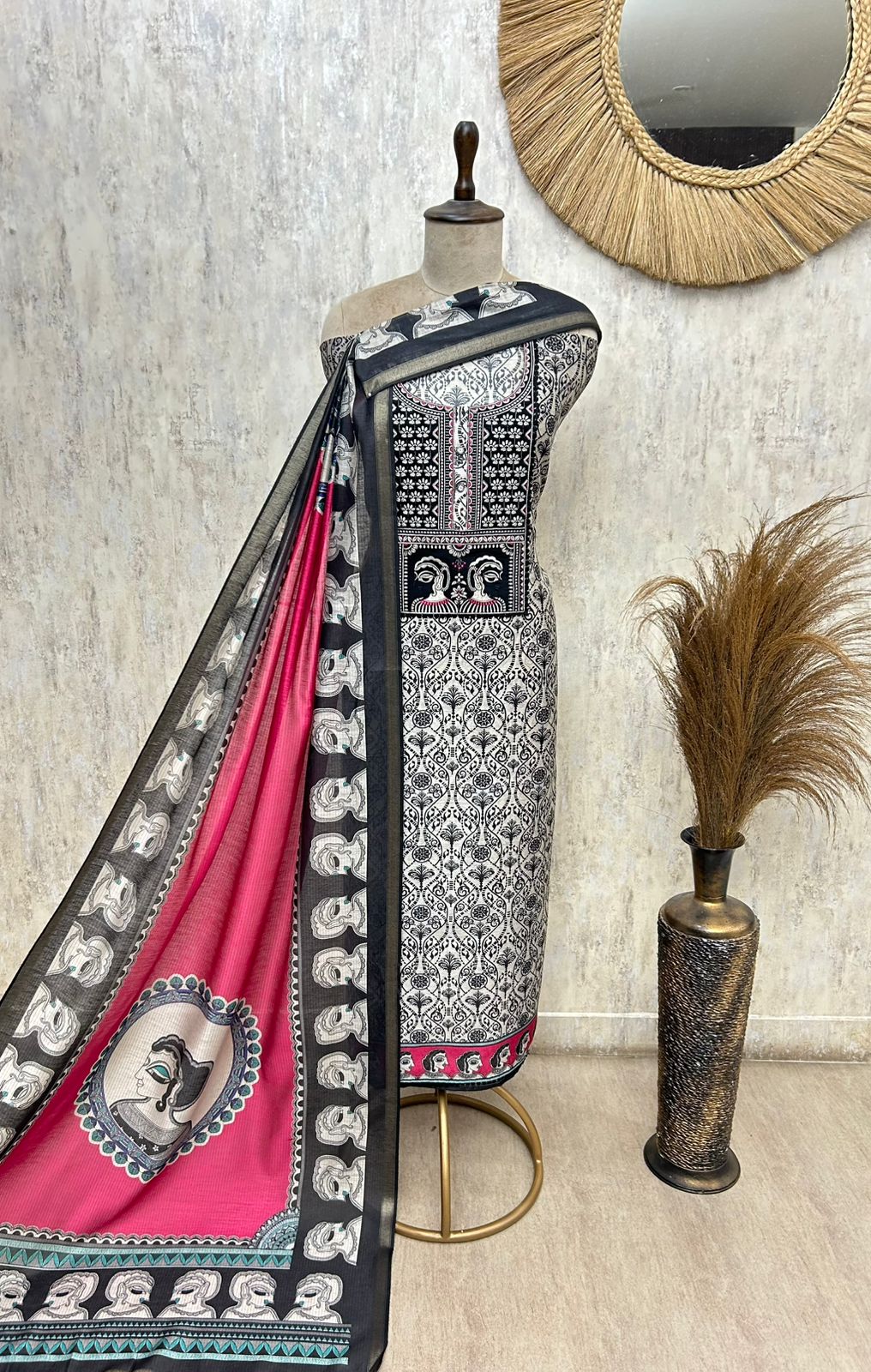 elegant maheshwari unstitched 3 piece suit set elegant maheshwari unstitched 3 piece suit set