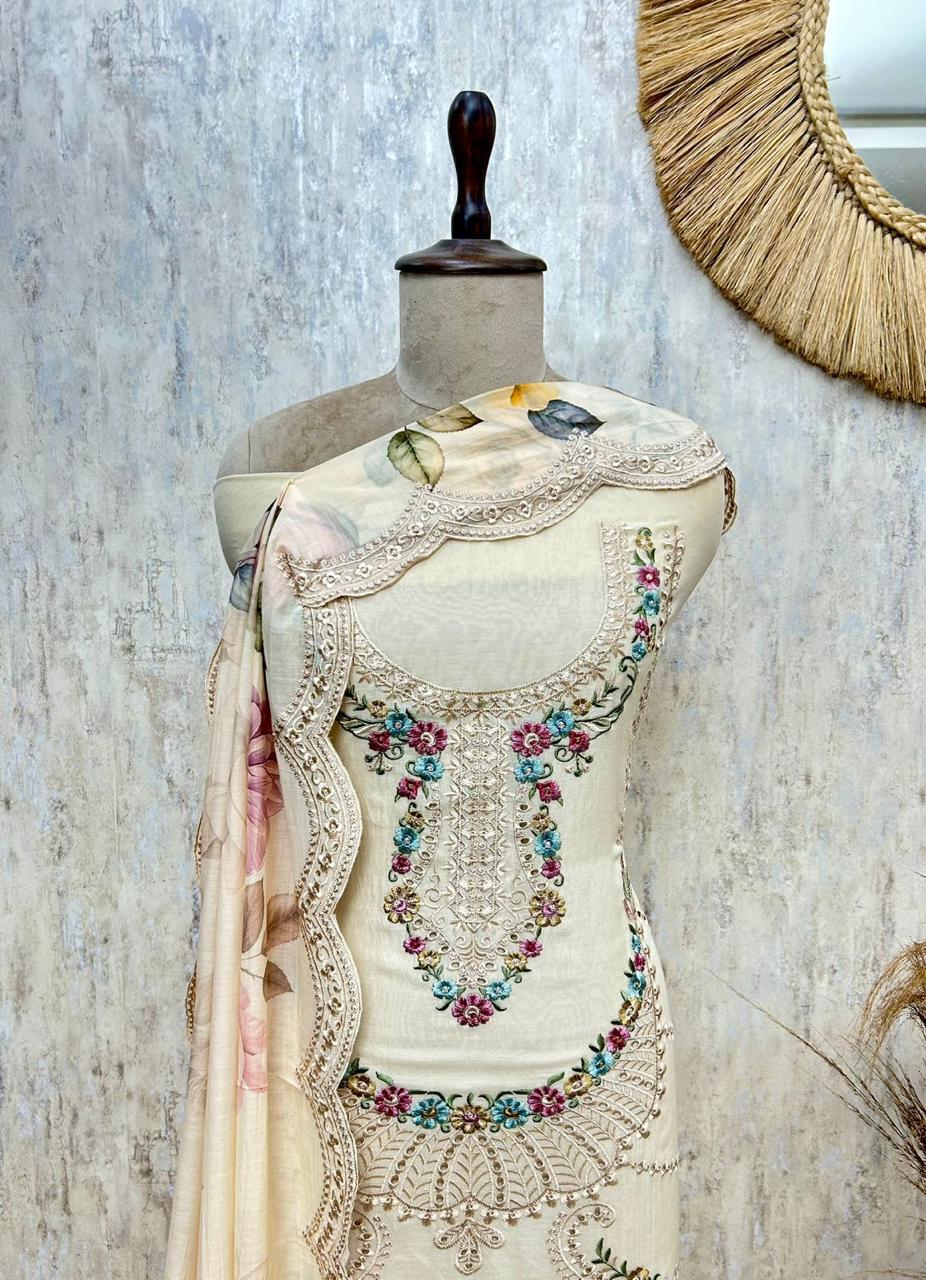 royal & elegance mul chanderi unstitched suit royal & elegance mul chanderi unstitched suit