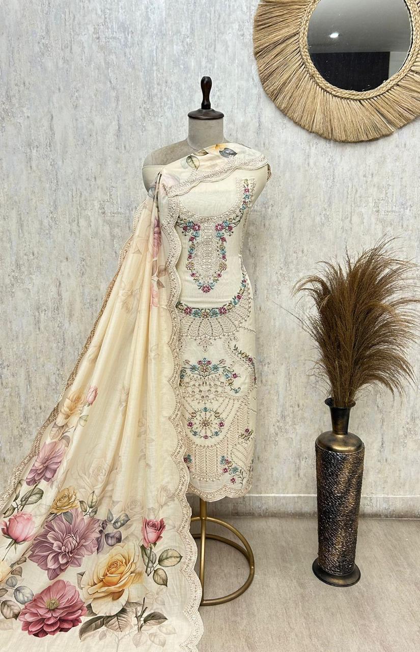 royal & elegance mul chanderi unstitched suit royal & elegance mul chanderi unstitched suit