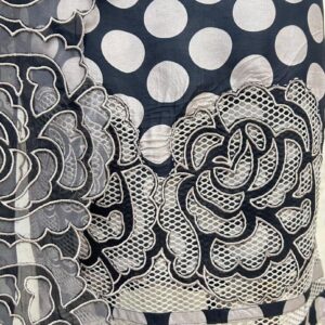 midnight polka grace organza unstitched suit